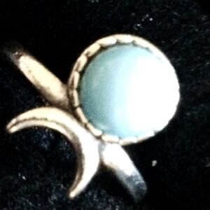 Silver Ring with Blue Stone, Size 3
